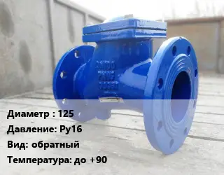 Клапан стальной 125 Ру16 обратный до +90